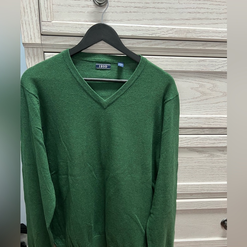 Izod Men’s Hunter Green Wool Blend Sweater